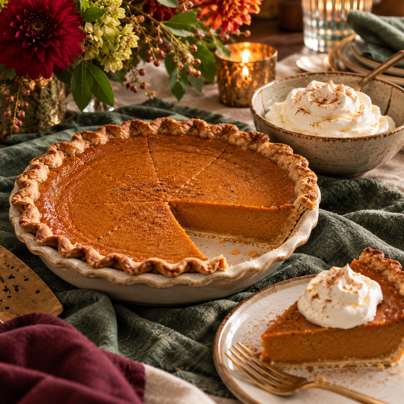 Classic Pumpkin Pie with Maple Whipped Cream (9" Whole Pie)