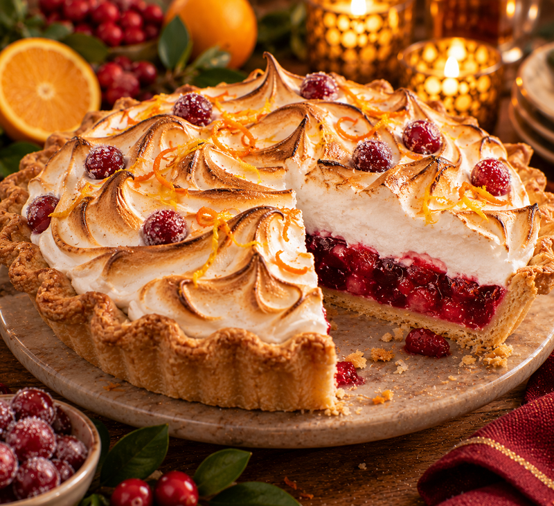 Cranberry–Citrus Meringue (9" Whole Pie)